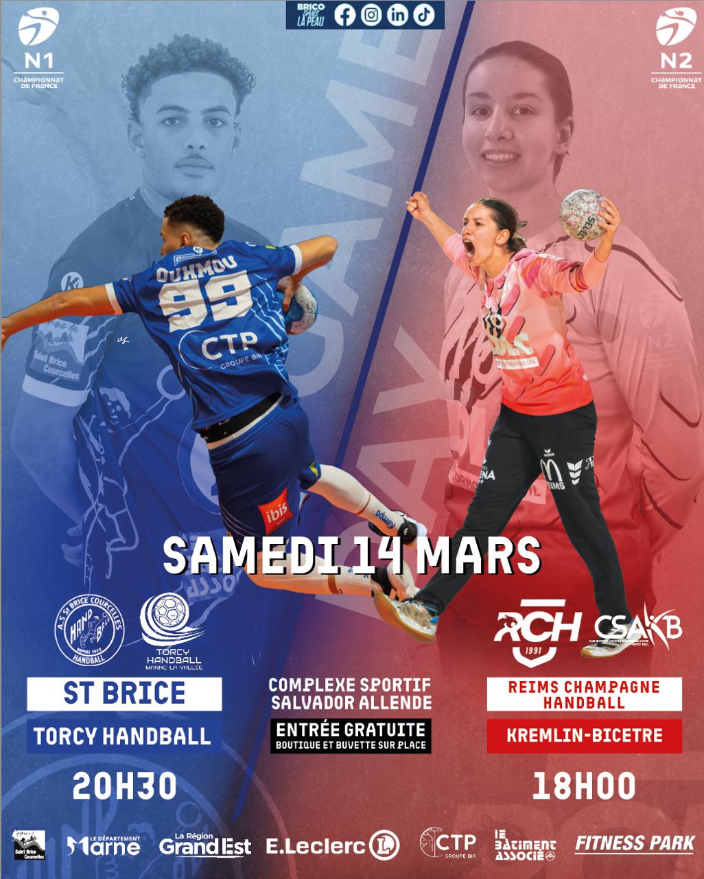 🤾‍♂️ Une soirée 100 % handball à Saint-Brice Courcelles le 14 mars